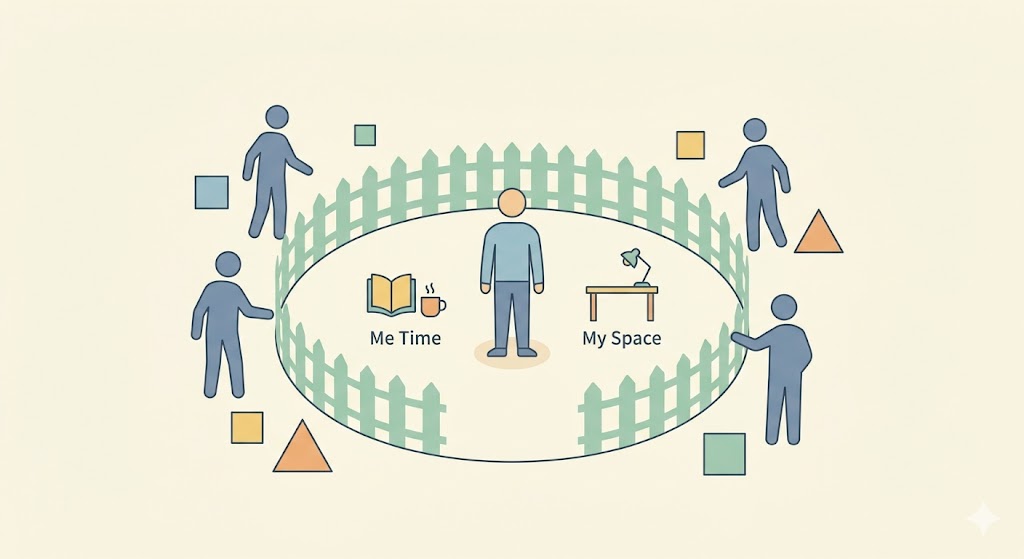 A minimalist illustration of a single path diverging into two, representing choice and self-respect